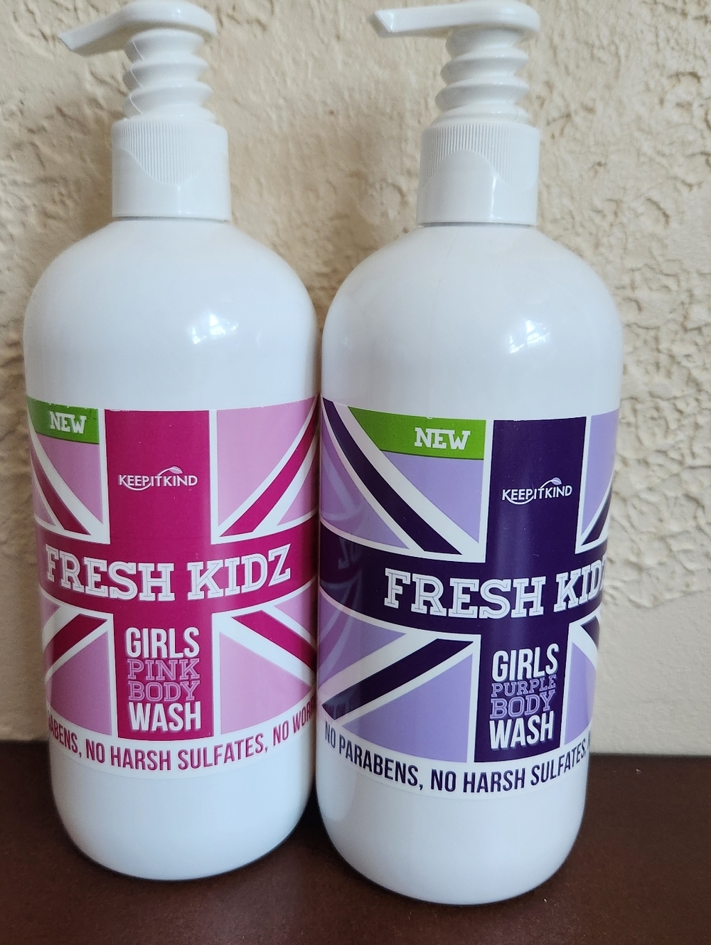 Keep It Kind Fresh Kidz Girls Pink Body Wash and Purple Body Wash for sensitive